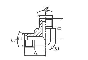1B9  90°彎 英管外螺紋60°內錐